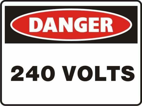 Danger 240 Volts Sign